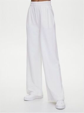 TNA Tearaway White Elastic-Waist Wide Leg Pants